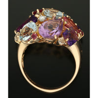 Pre Owned Multi Stone Dress Ring in 18ct Yellow Gold