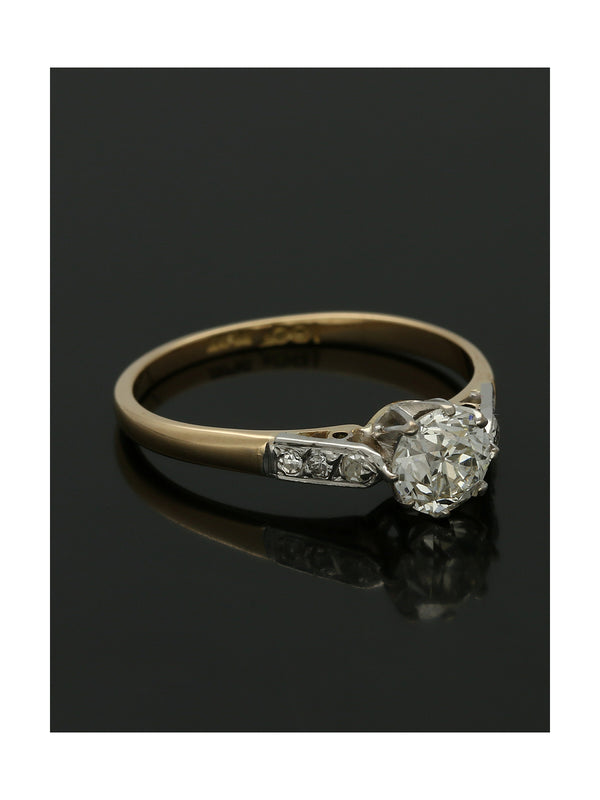 Pre Owned Diamond Solitaire Ring in Yellow & White Gold