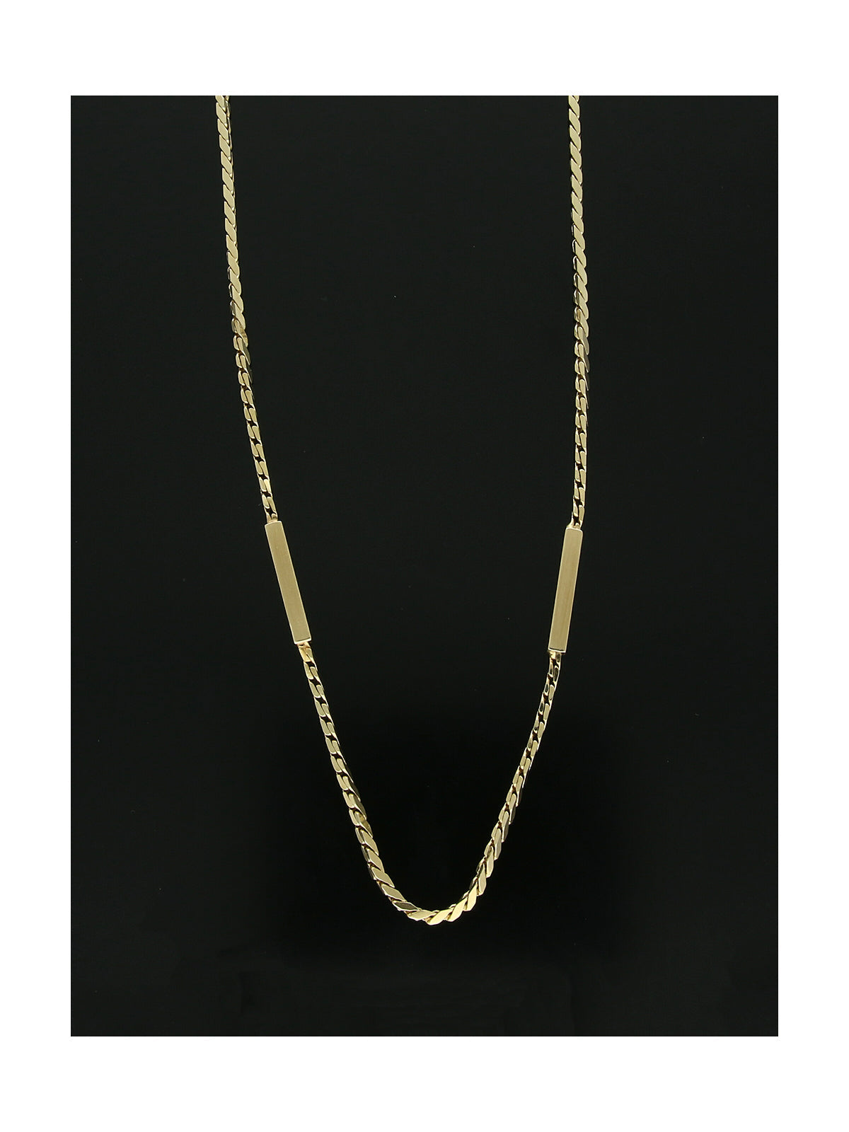Pre Owned Flat Chain with Bar Links in 9ct Yellow Gold