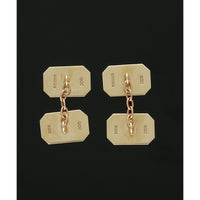 Pre Owned Oblong Patterned Cufflinks in 9ct Yellow Gold