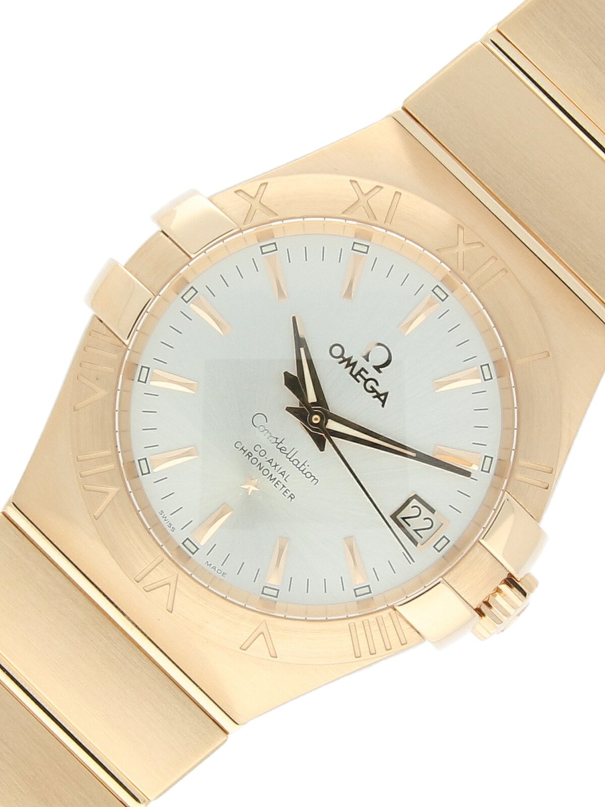 Pre Owned Omega Constellation 18ct Rose Gold Watch on Bracelet 123.50.35.20.02.001