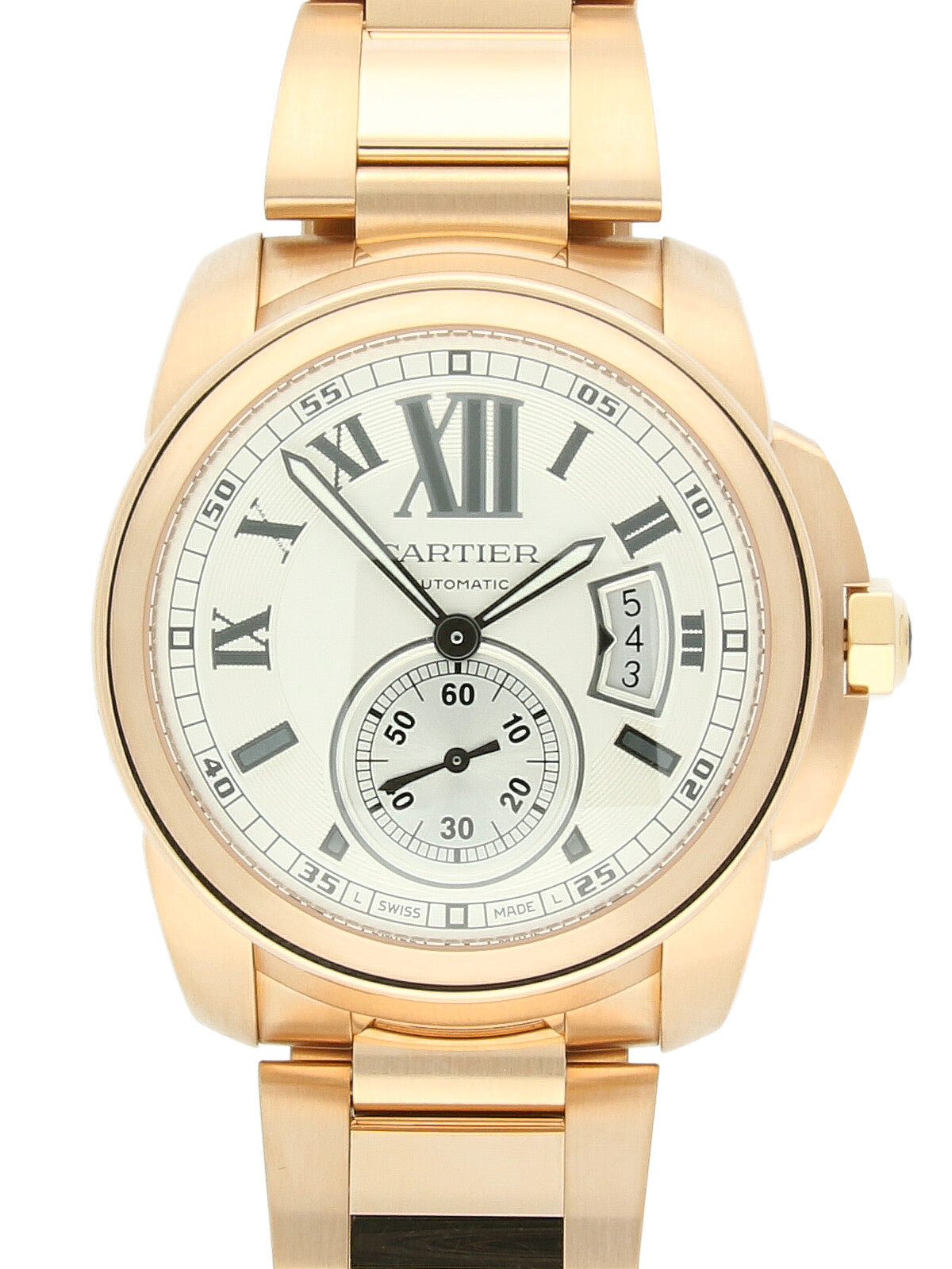 Pre Owned Cartier Calibre De Cartier 18ct Rose Gold Watch on Bracelet