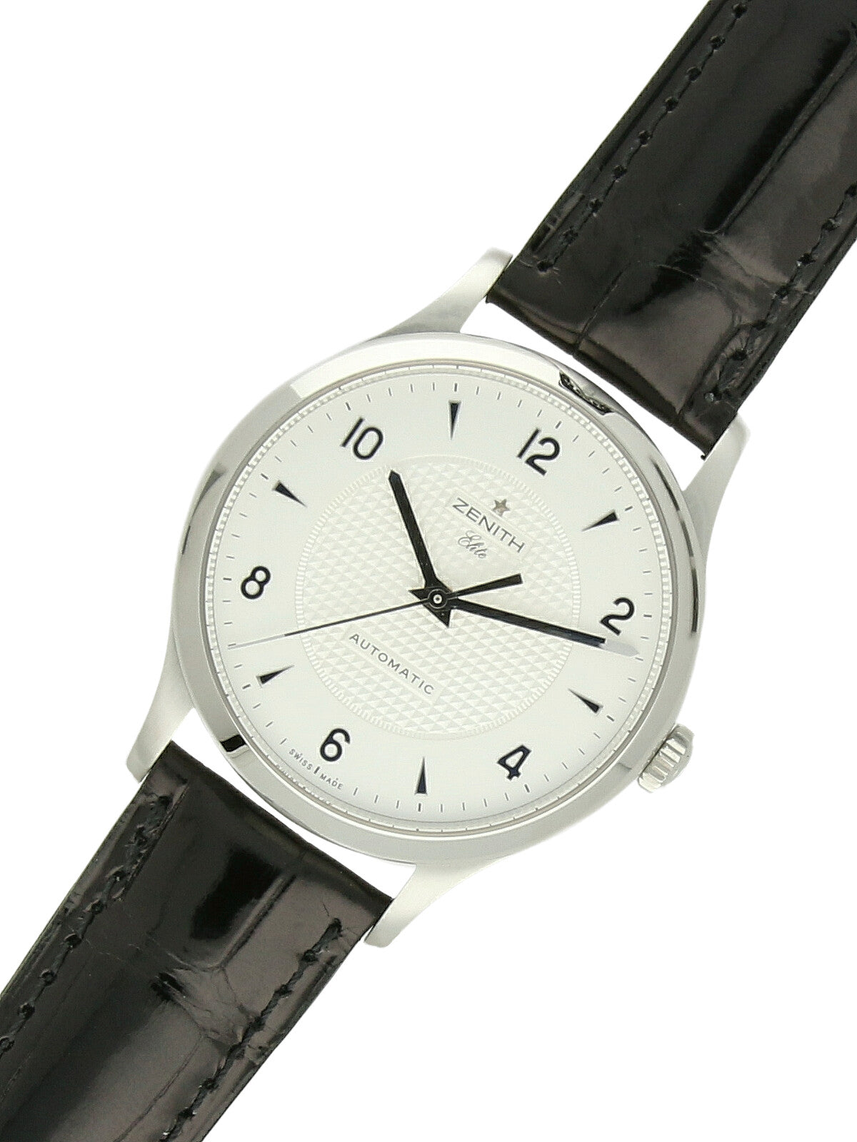 Pre Owned Zenith Elite Steel Automatic 37mm Watch on Leather Strap