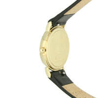 Pre Owned Longines Presence 9ct Yellow Gold Quartz Watch on Black Leather Strap