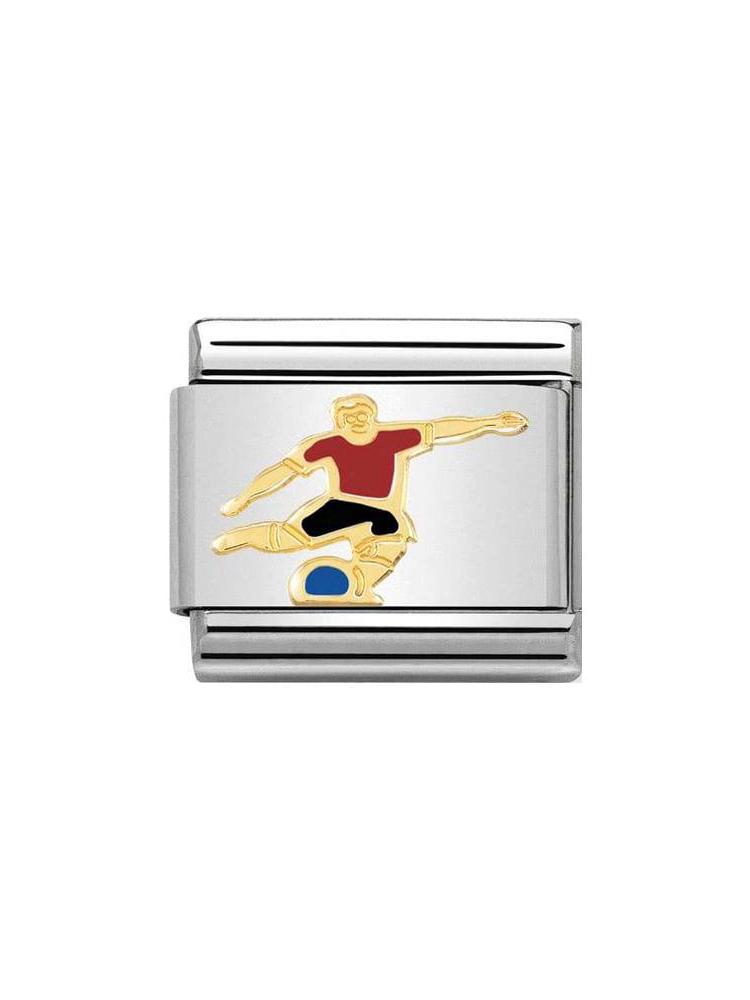 Nomination Classic Steel and Enamel Footballer Charm 030259-11