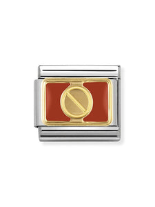 Nomination Classic Steel and Enamel Red Plate With Screw Charm 030280-10