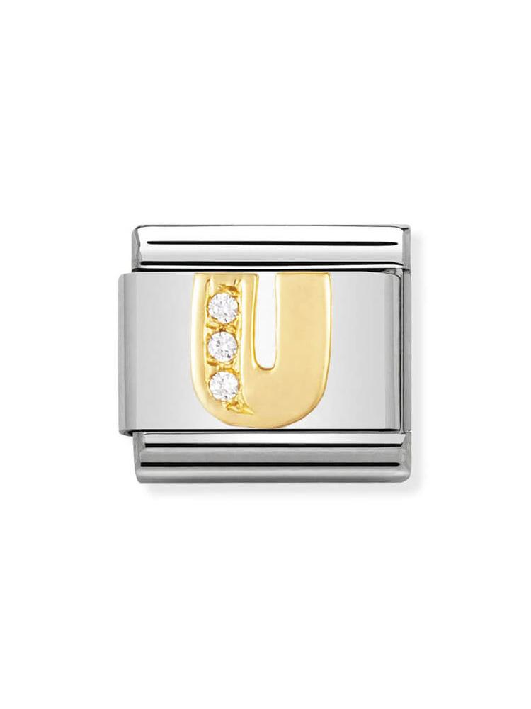 Nomination Classic Letter U Stone Set Charm 030301-21