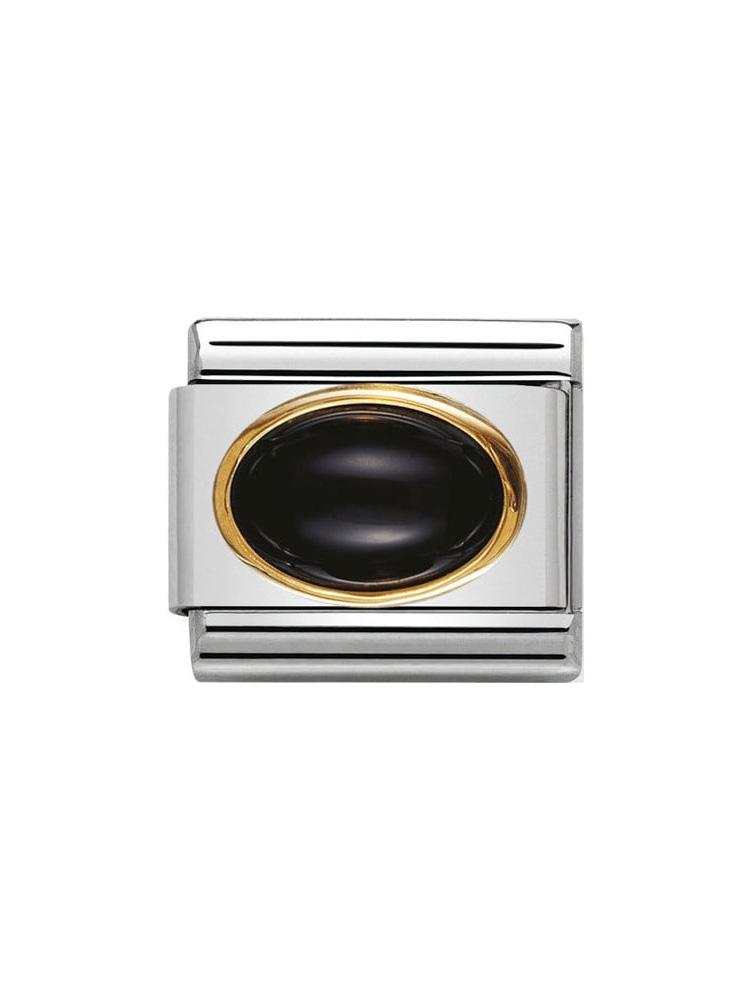 Nomination Classic Black Agate Oval Charm 030502-02