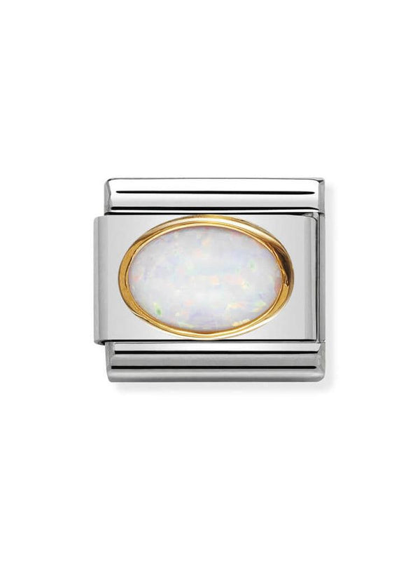 Nomination Classic Steel and White Opal Oval Charm 030502-07
