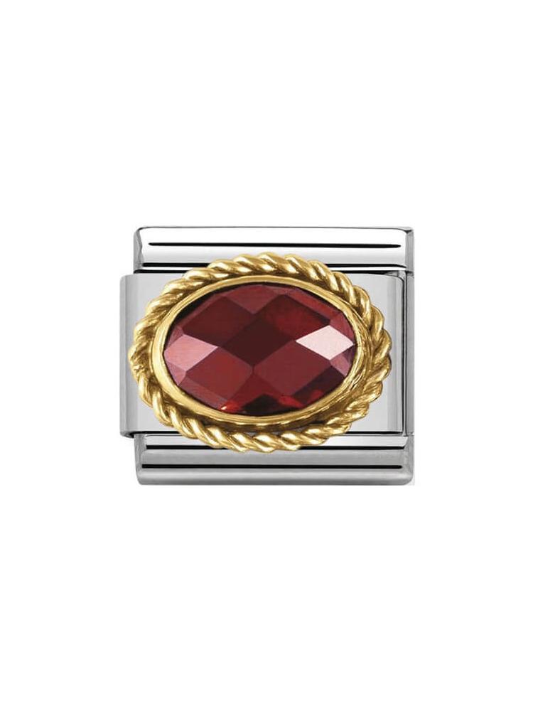 Nomination Classic Red Faceted Oval Stone Charm 030602-005