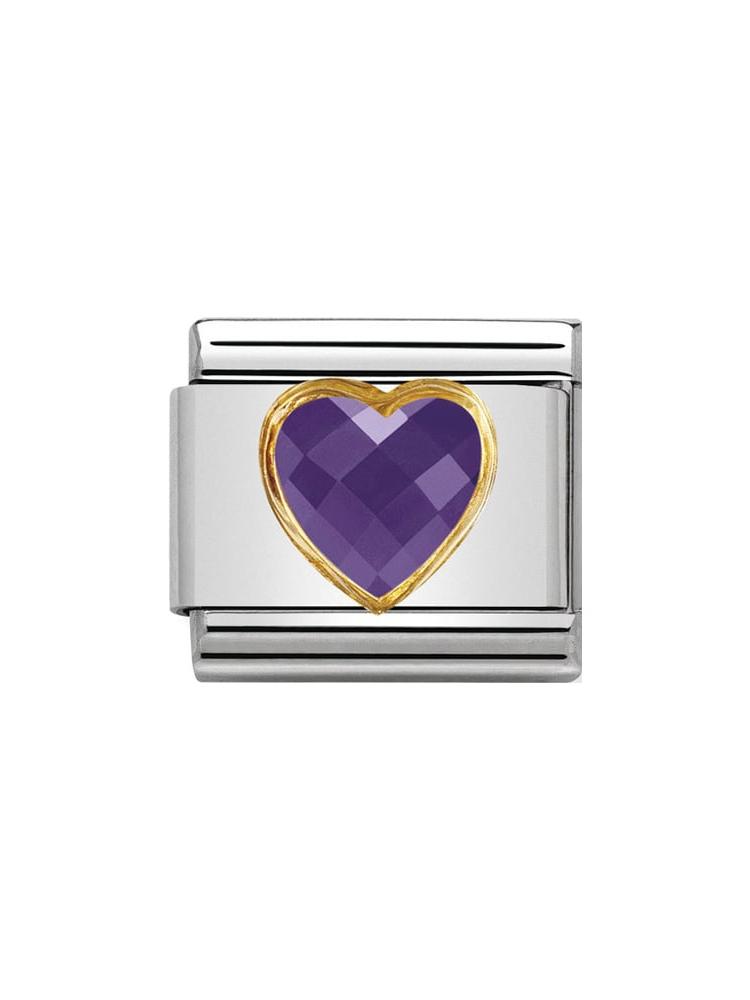 Nomination Classic Purple Zirconia Heart Charm 030610-001