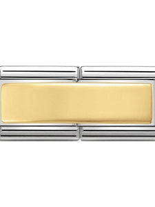 Nomination Classic Smooth Plate Steel & Gold Double Charm 030710-01