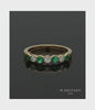 Emerald & Diamond Half Eternity Ring Round Brilliant Cut in 18ct Yellow Gold