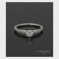 "The Catherine Collection" Diamond Solitaire Engagement Ring 0.40ct in Platinum with Diamond Set Shoulders