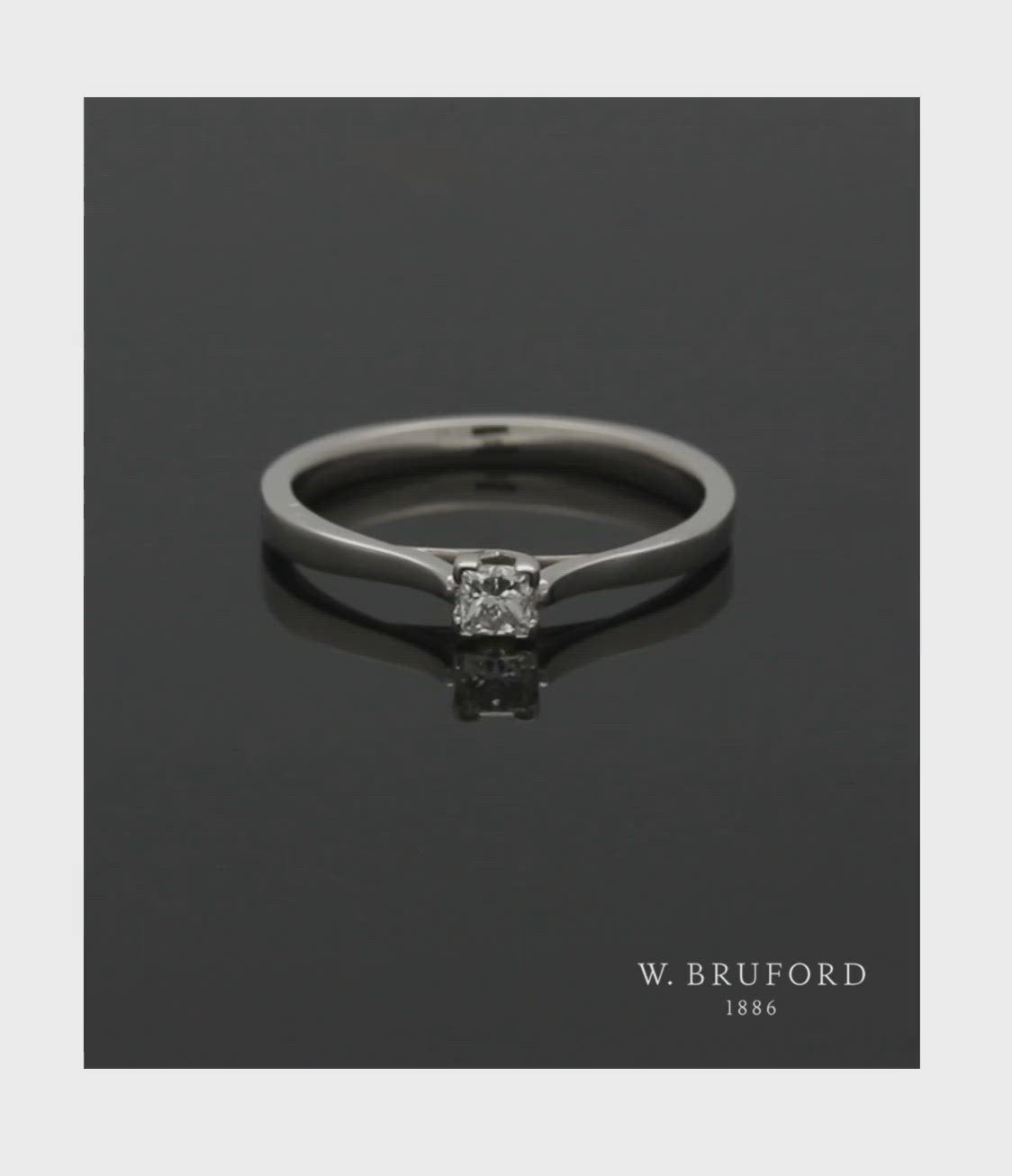 Diamond Solitaire Engagement Ring 0.15ct Princess Cut in 9ct White Gold