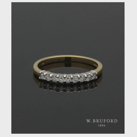 Diamond Half Eternity Ring 0.27ct Round Brilliant Cut in 18ct Yellow & White Gold