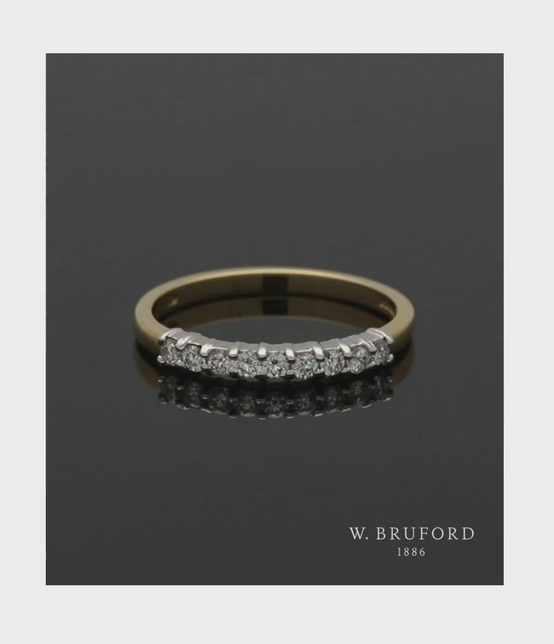 Diamond Half Eternity Ring 0.27ct Round Brilliant Cut in 18ct Yellow & White Gold
