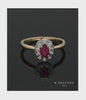 Ruby & Diamond Cluster Ring in 9ct Yellow & White Gold