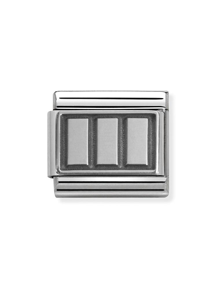 Nomination Classic Steel and Silver Plate 3 Rectangles Charm 330102-16