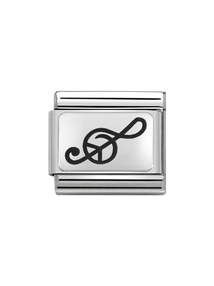 Nomination Classic Steel and Enamel Treble Clef Charm 330109-04