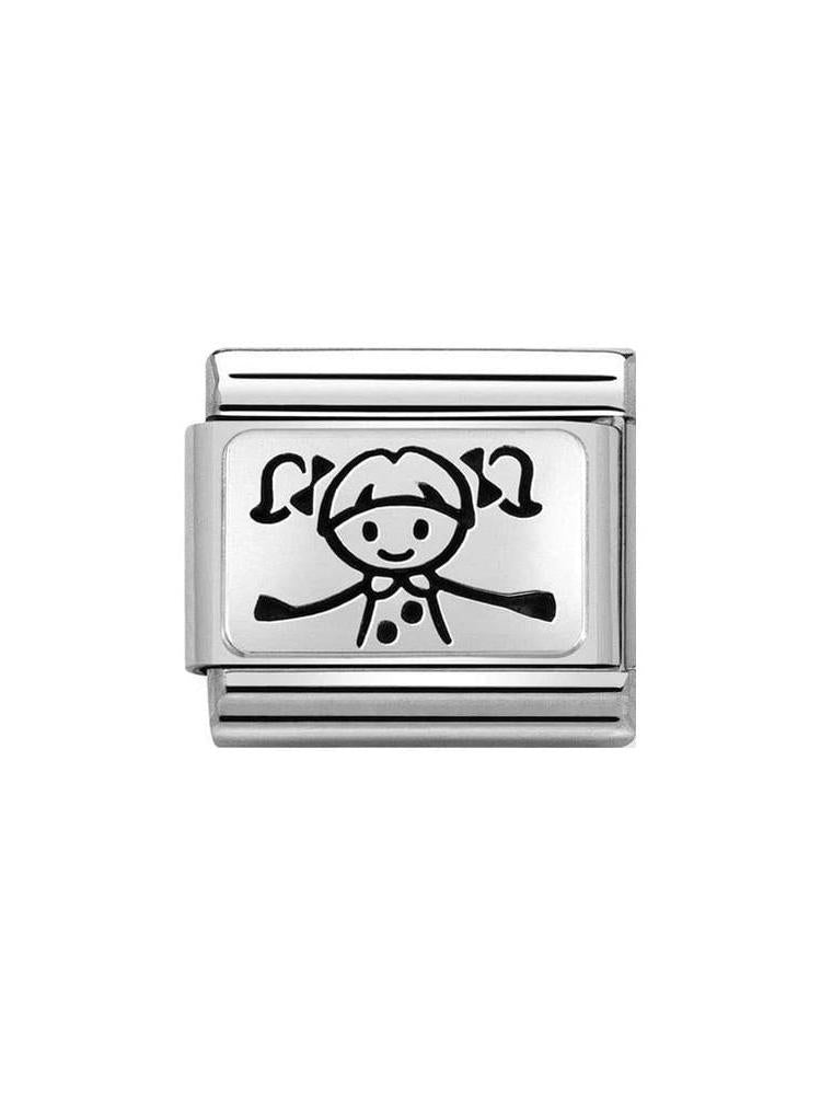 Nomination Classic Steel and Silver Girl Charm 330109-49