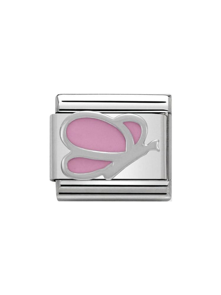 Nomination Classic Steel and Enamel Pink Butterfly Charm 330202-03