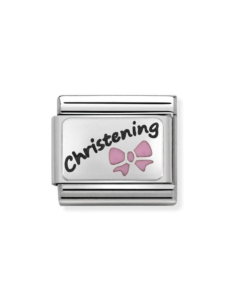 Nomination Classic Steel and Enamel Pink Christening Charm  330208-17
