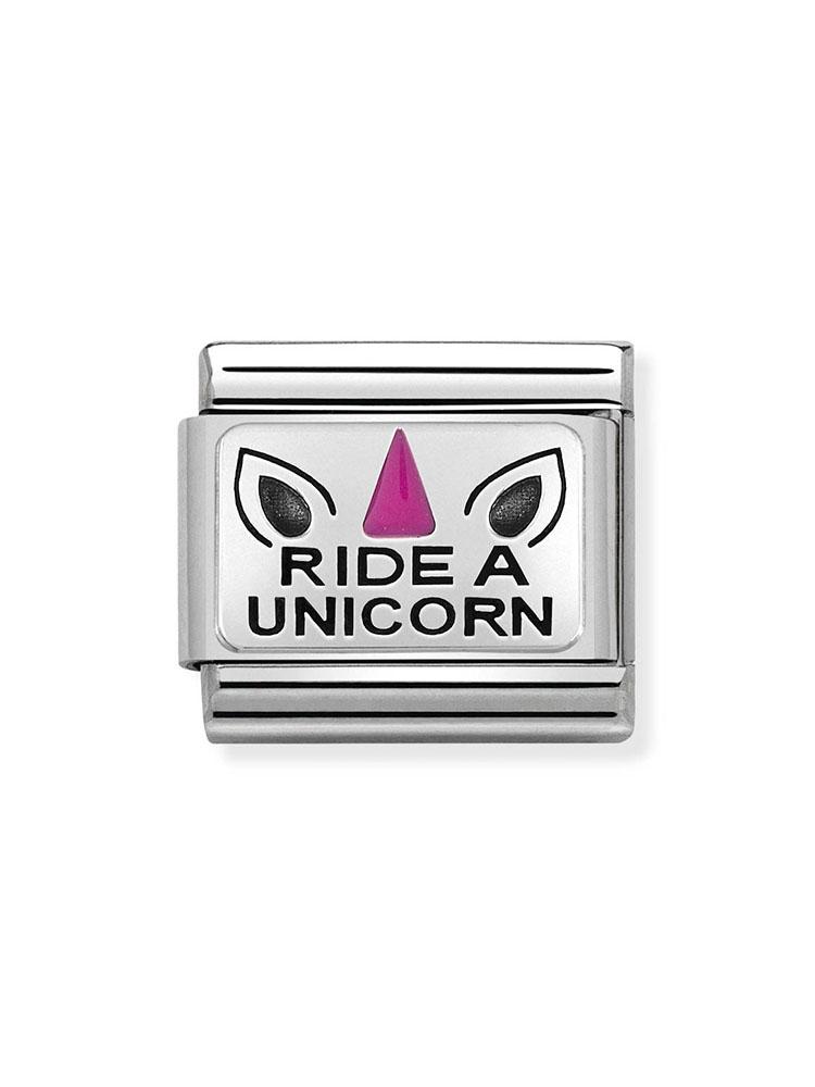 Nomination Classic Steel and Enamel Ride A Unicorn Charm 330208-21