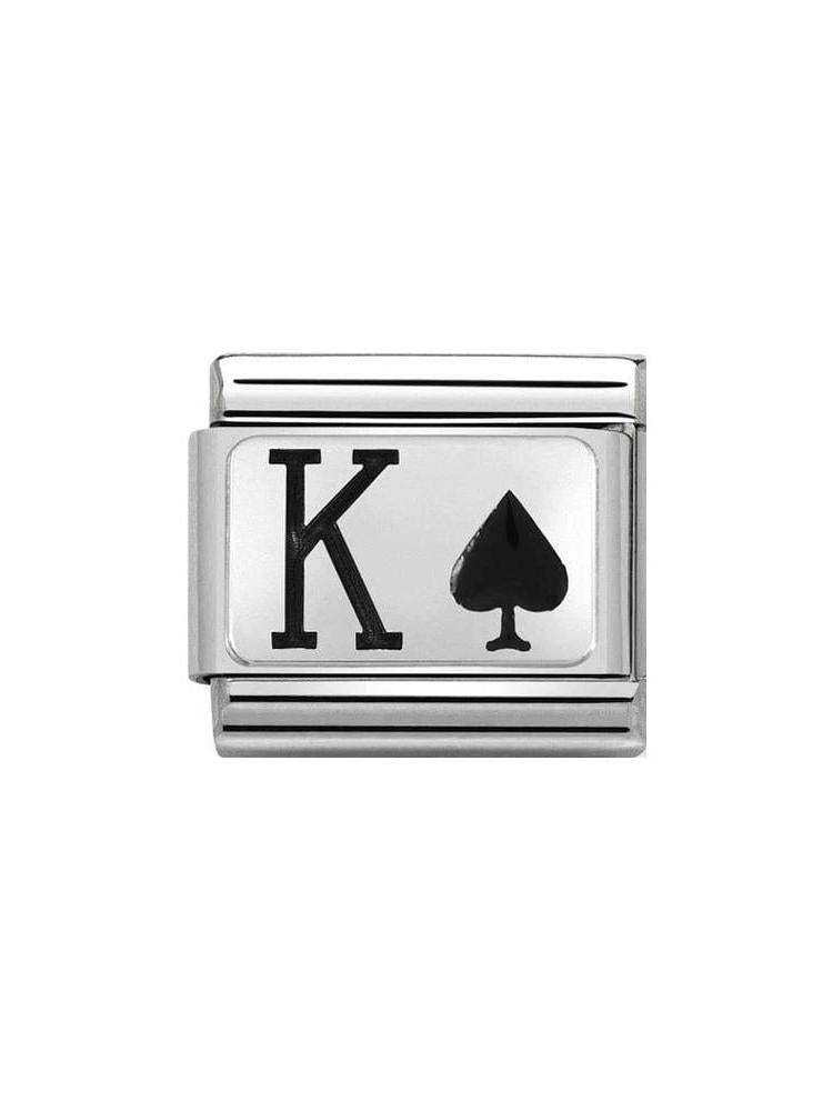 Nomination Classic Steel and Enamel King of Spades Charm 330208-29