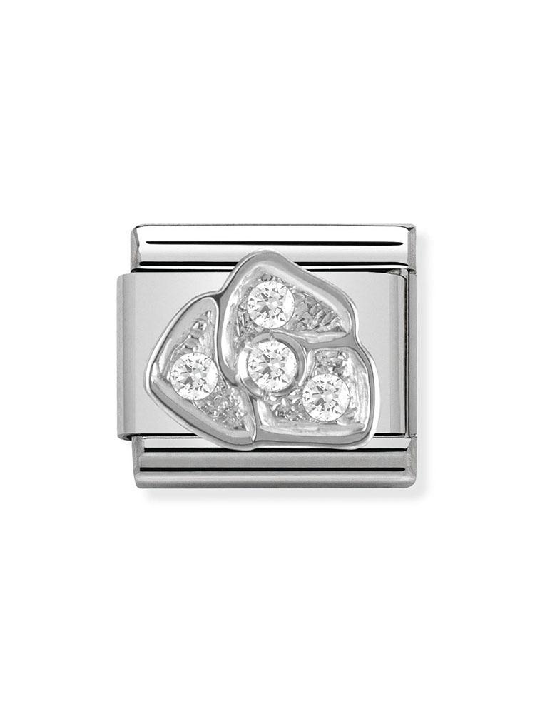 Nomination Classic Steel and Zirconia Rose Charm 330304-05