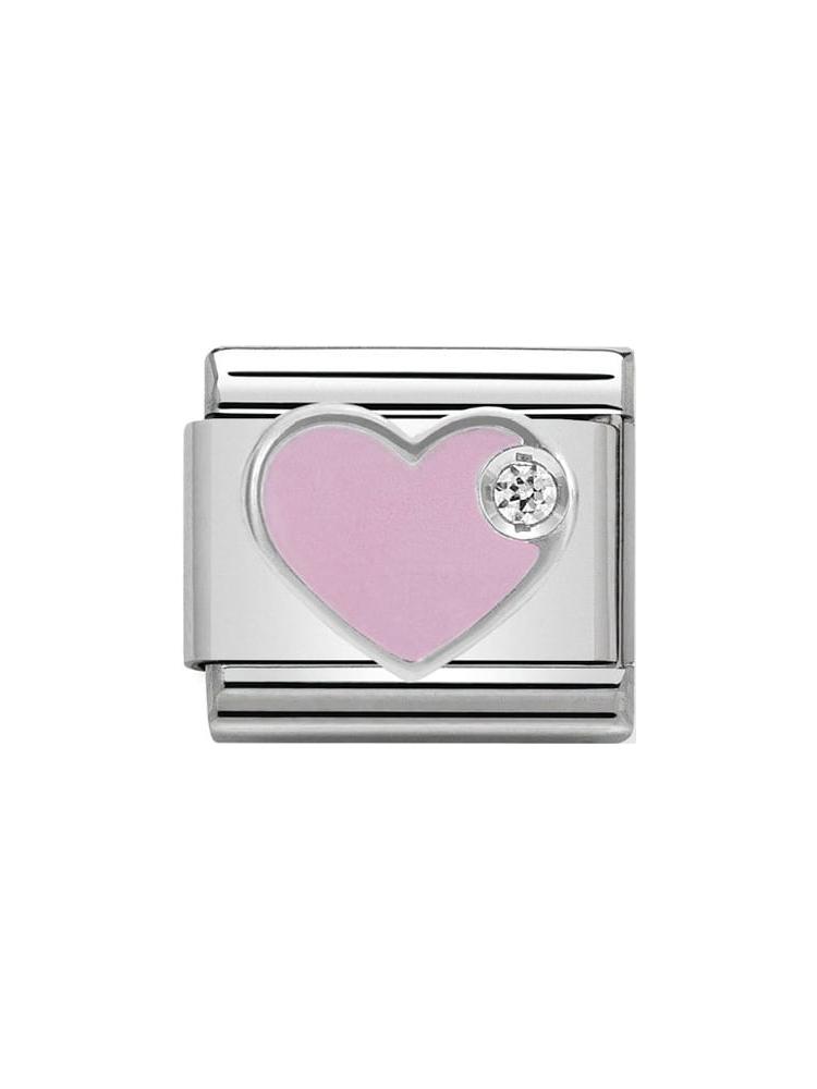Nomination Classic Steel and Enamel Pink Heart Charm 330305-02