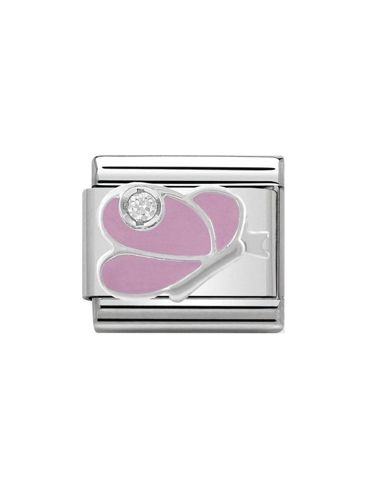 Nomination Classic Steel and Enamel Pink Butterfly Charm 330305-07