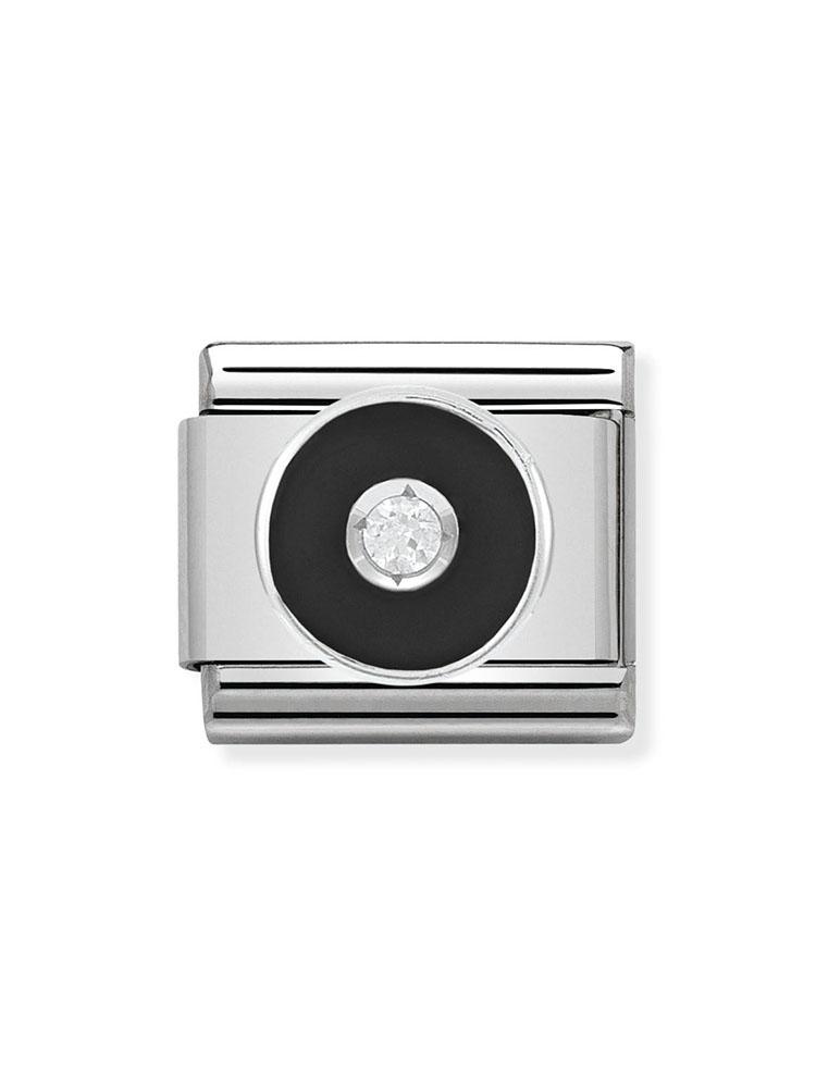 Nomination Classic Steel and Enamel Black Circle Charm 330305-15