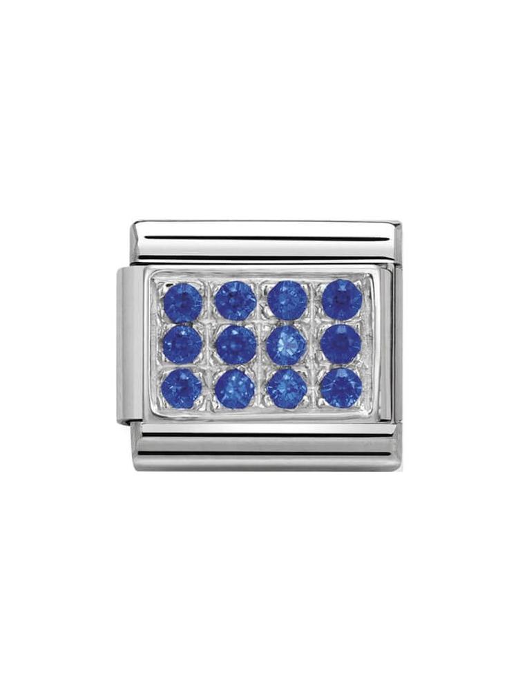 Nomination Classic Steel and Zirconia Blue Pave Charm 330307-04