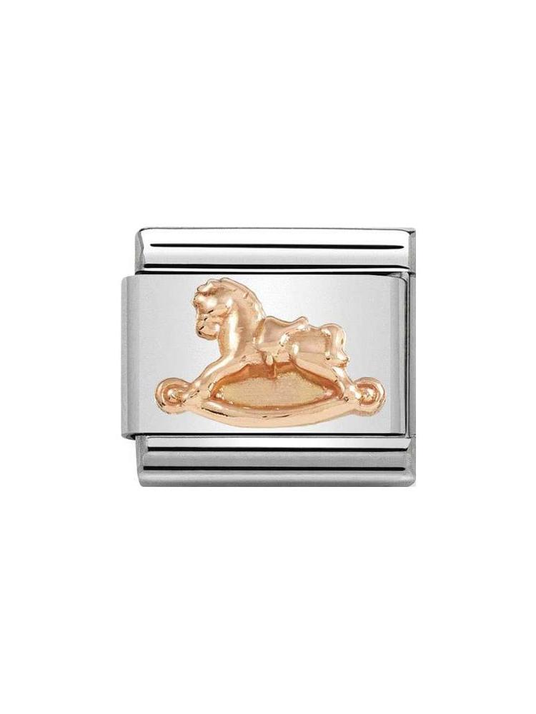 Nomination Classic Steel and Rose Gold Rocking Horse Charm 430106-15