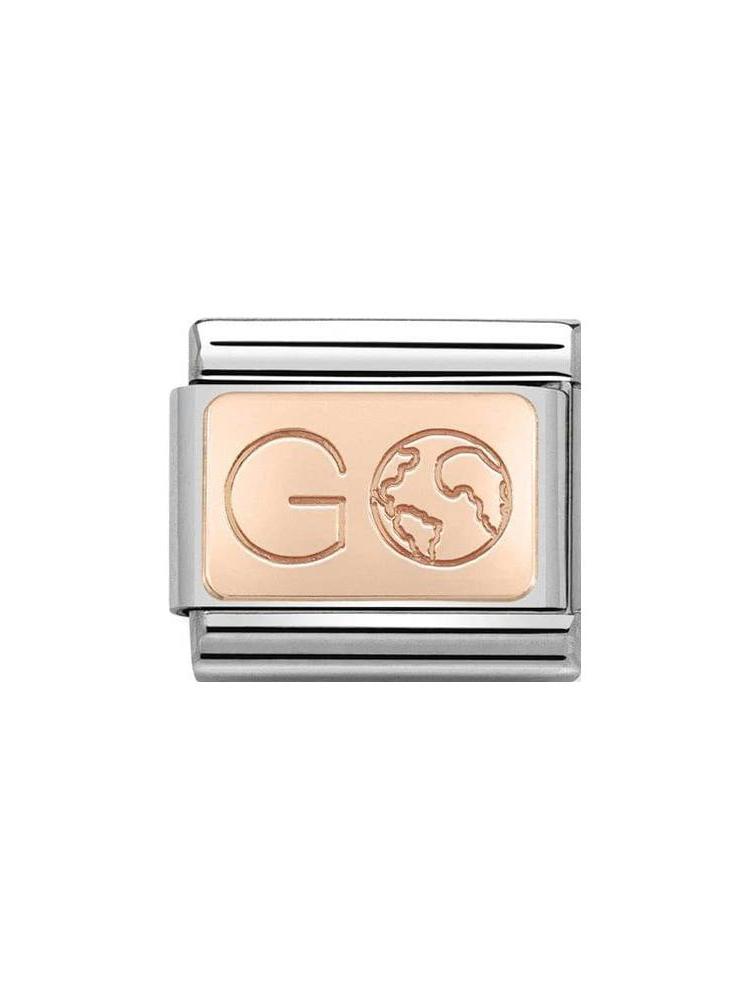 Nomination Classic Steel and Rose Gold Go Globe Charm 430110-01