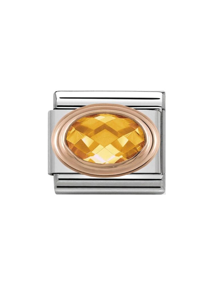 SALE Nomination Classic Yellow Faceted Oval Charm 430601-002