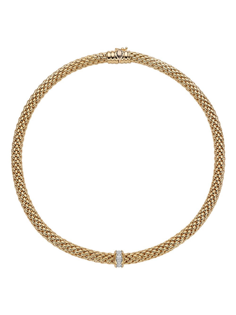 Fope Love Nest Necklace in 18ct Yellow Gold with Diamonds