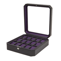 Wolf Windsor 15 Piece Watch Box - Black & Purple 458503