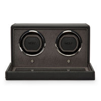 Wolf Double Cub Watch Winder with Cover in Black