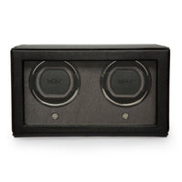 Wolf Double Cub Watch Winder with Cover in Black