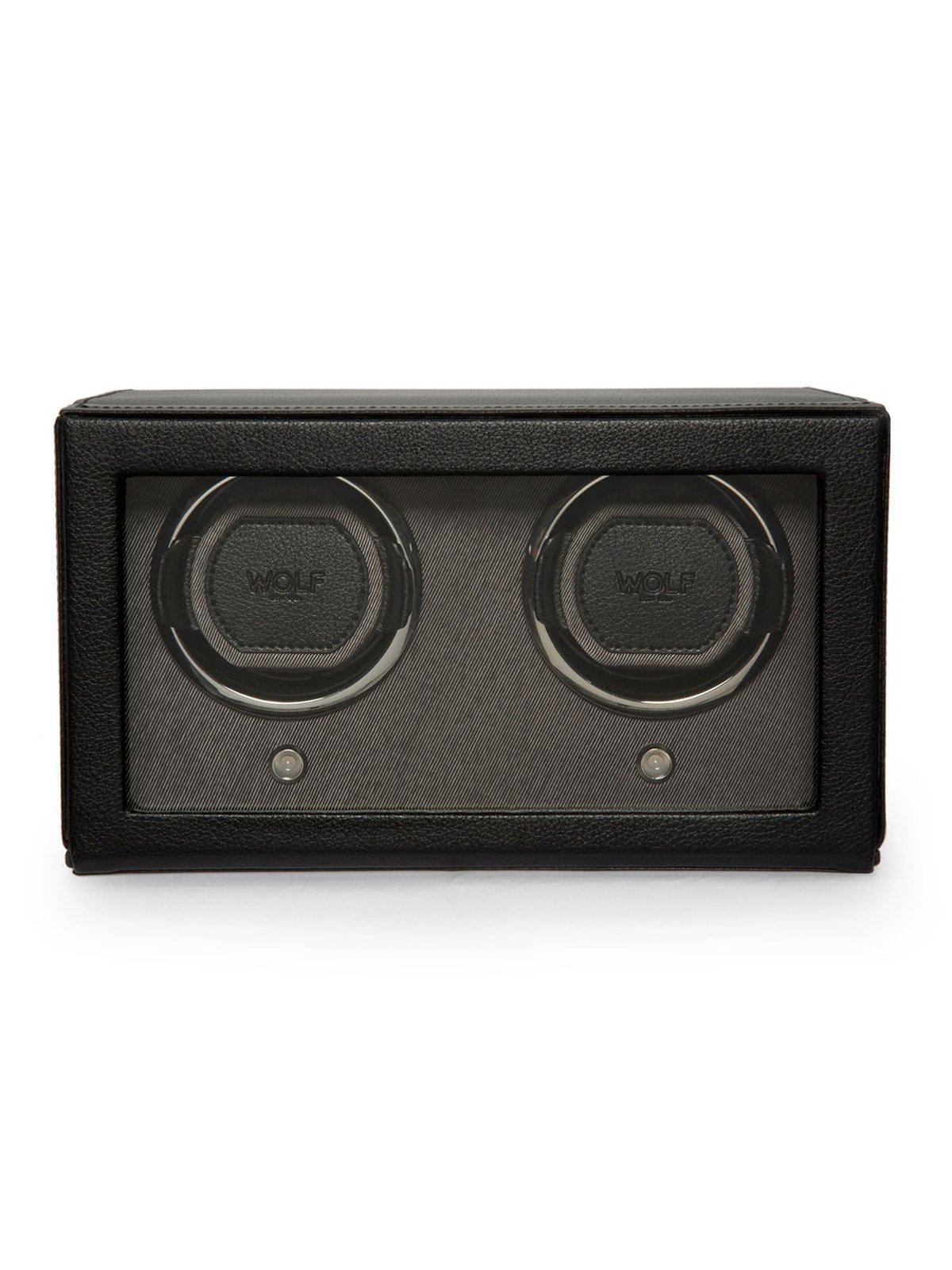 Wolf Double Cub Watch Winder with Cover in Black