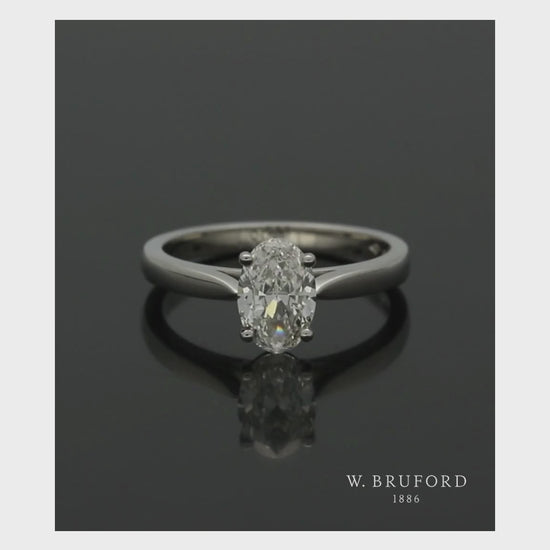 Diamond Solitaire Engagement Ring "The Isabella Collection" Certificated 1.00ct Oval Cut in Platinum
