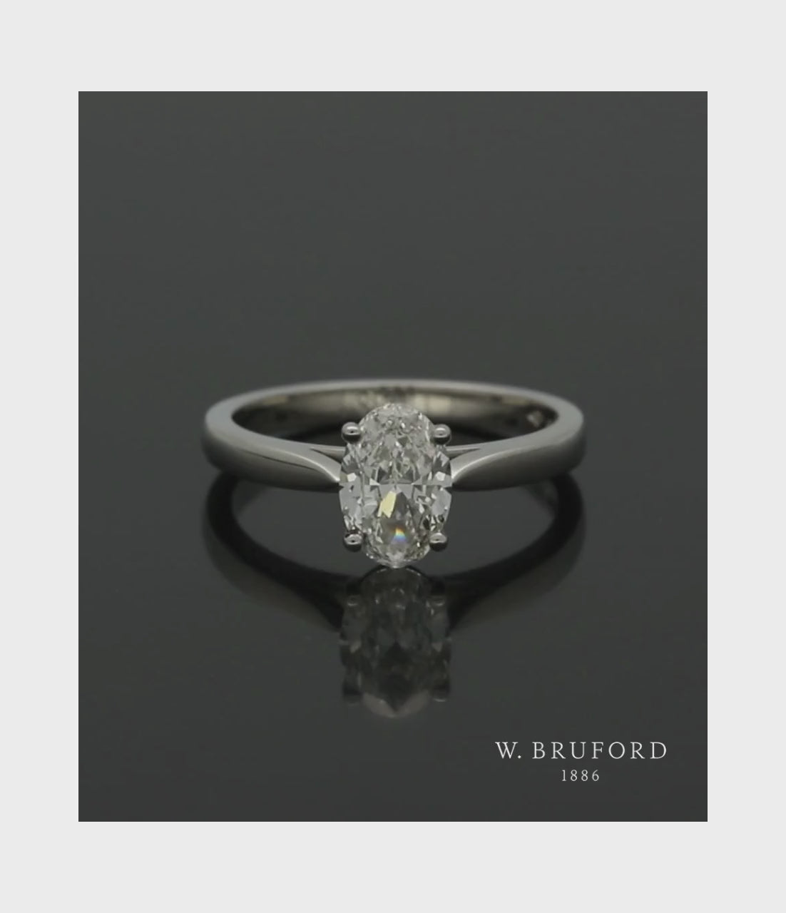 Diamond Solitaire Engagement Ring "The Isabella Collection" Certificated 1.00ct Oval Cut in Platinum