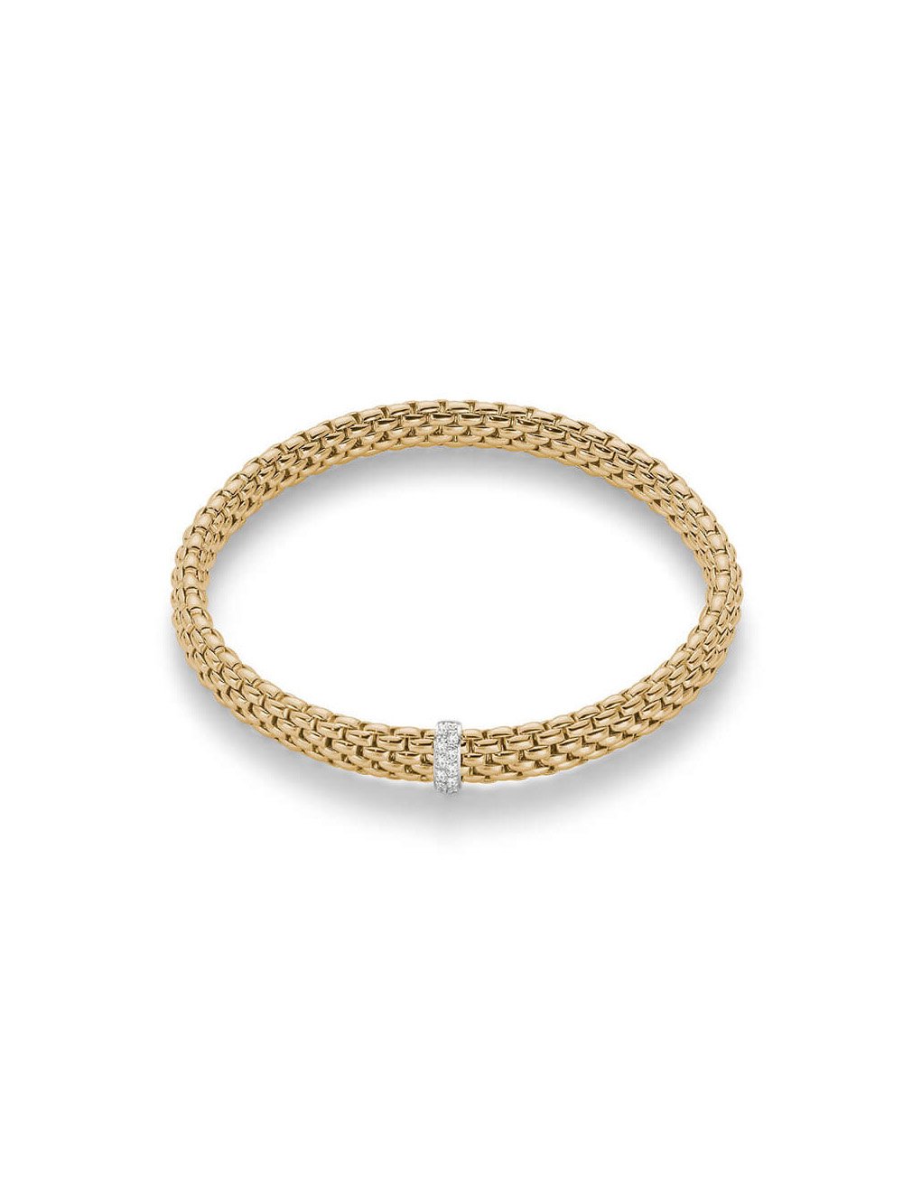 Fope Vendome Bracelet in 18ct Yellow Gold with Diamonds