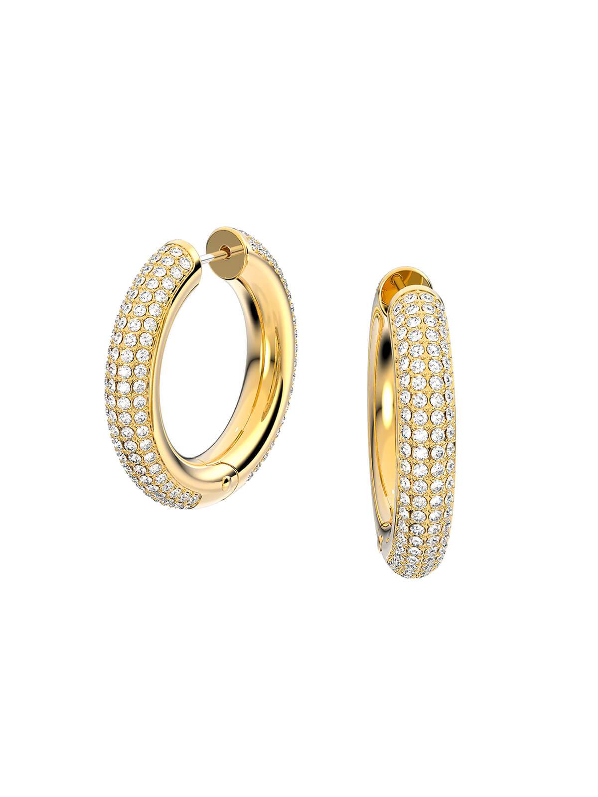 Swarovski Dextera Gold Plated & White Crystal Hoop Earrings 5618305