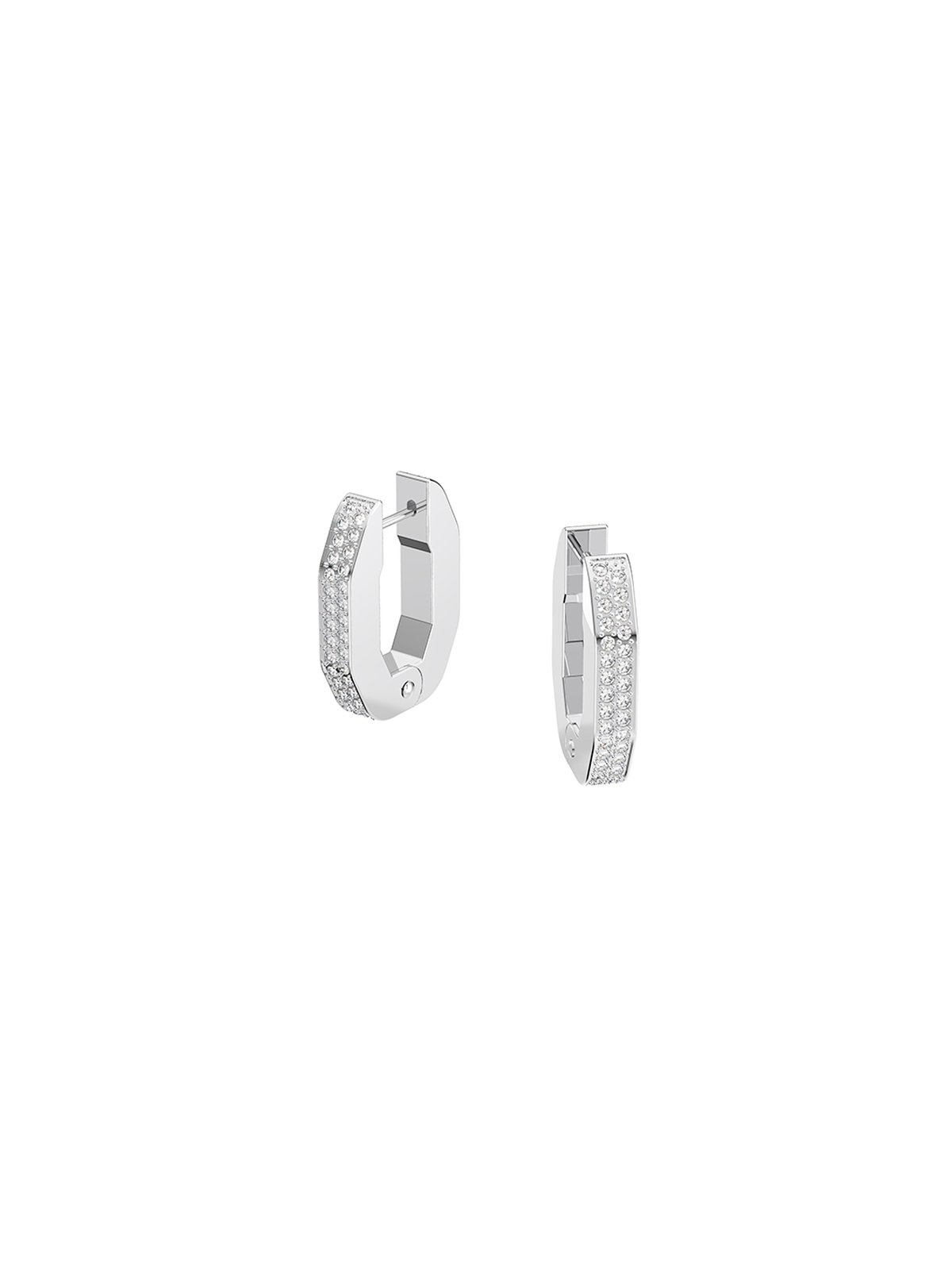 Swarovski Dextera Octagon White Crystal Small Hoop Earrings 5618307