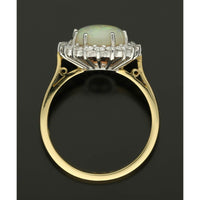 Opal & Diamond Cluster Ring in 18ct Yellow & White Gold