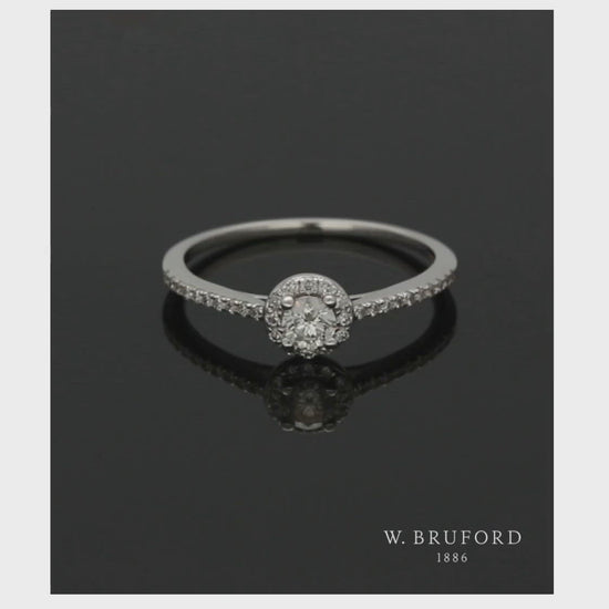 Diamond Cluster Ring 0.25ct Round Brilliant Cut in 18ct White Gold