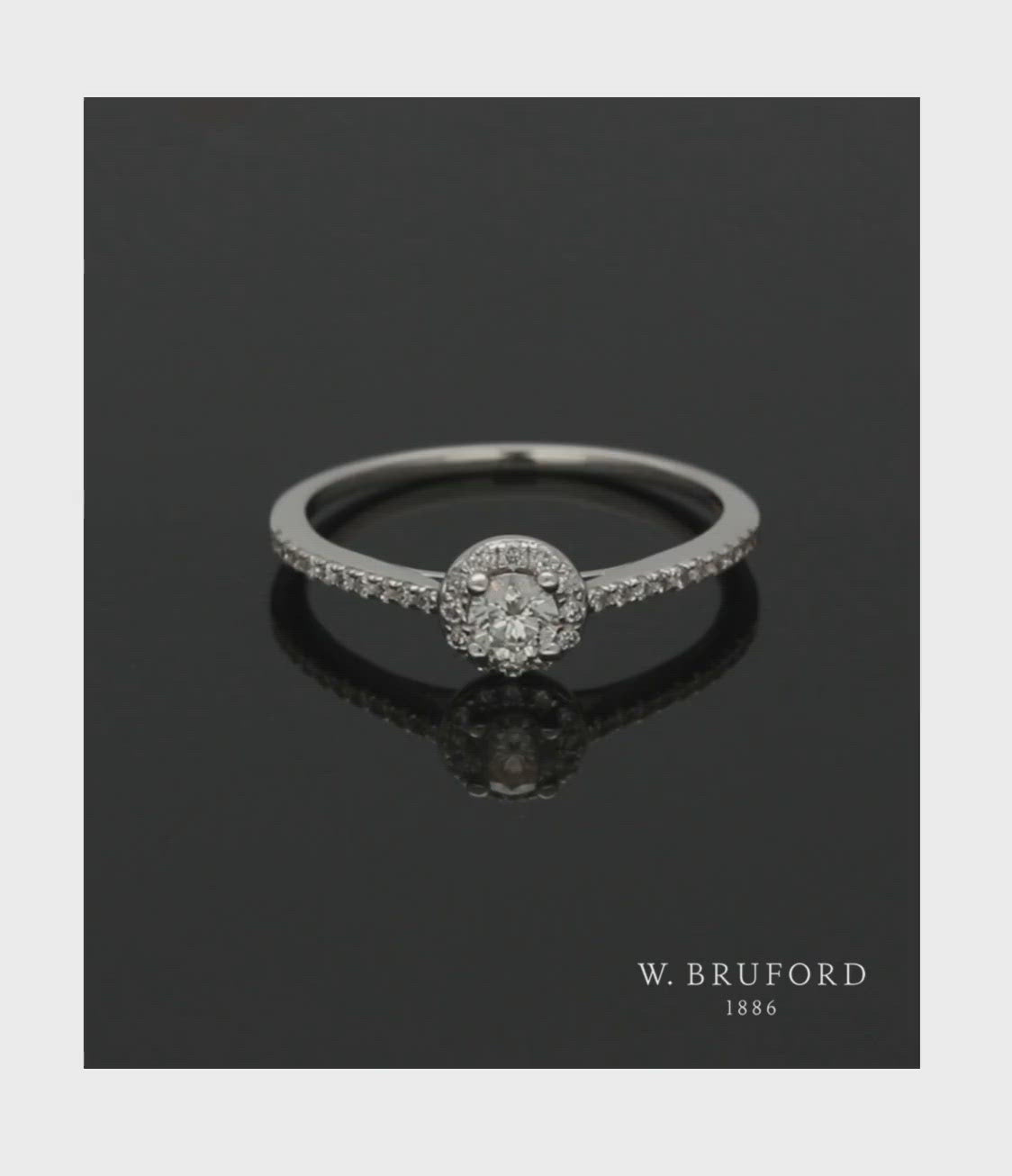 Diamond Cluster Ring 0.25ct Round Brilliant Cut in 18ct White Gold